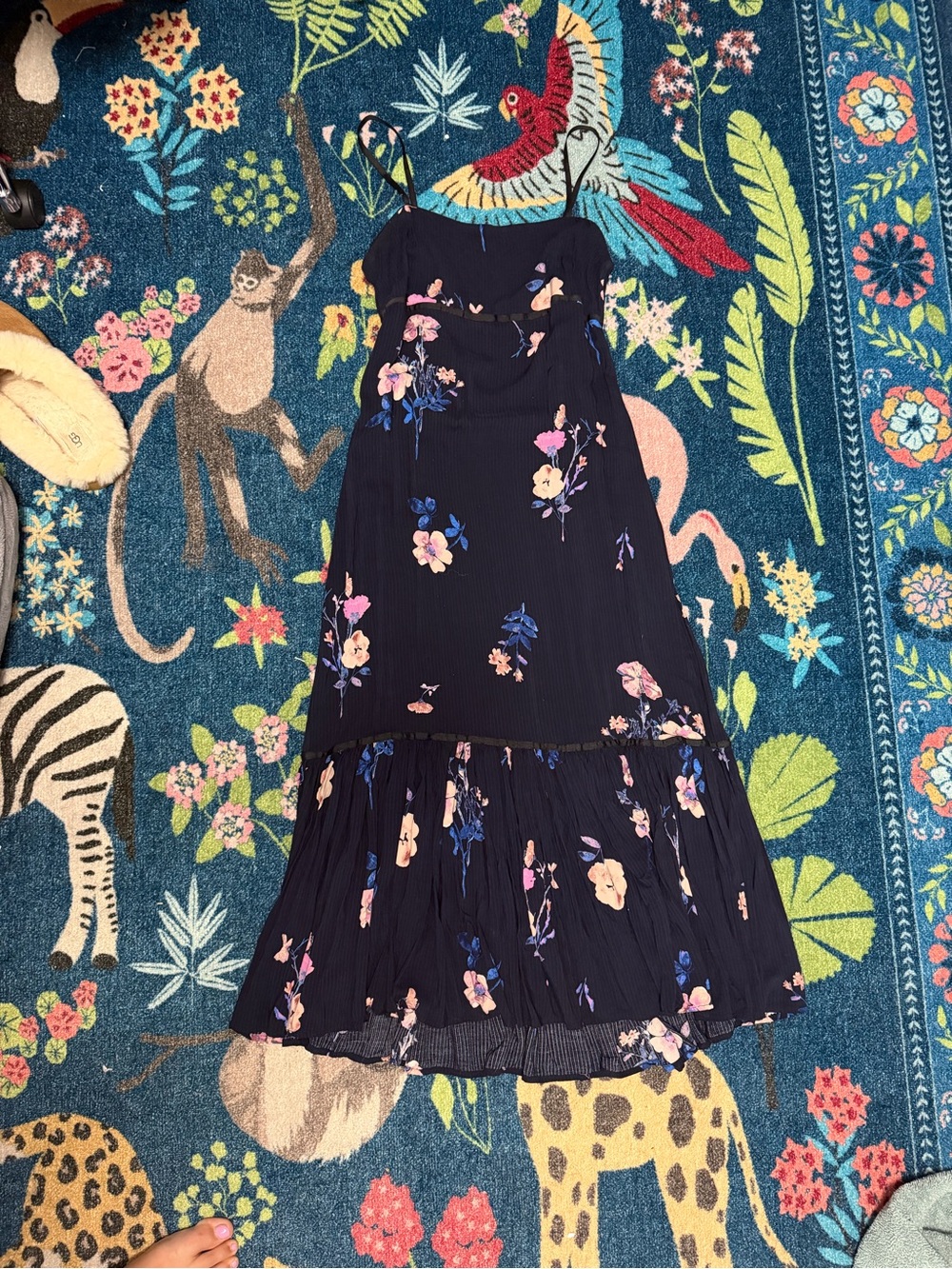 Free People Navy Floral Dress